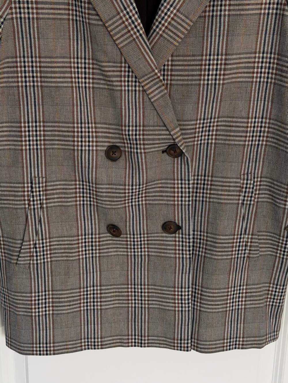 Madewell Menswear Plaid Caldwell Double-Breasted Blazer Size Medium 54572 - Picture 7 of 16